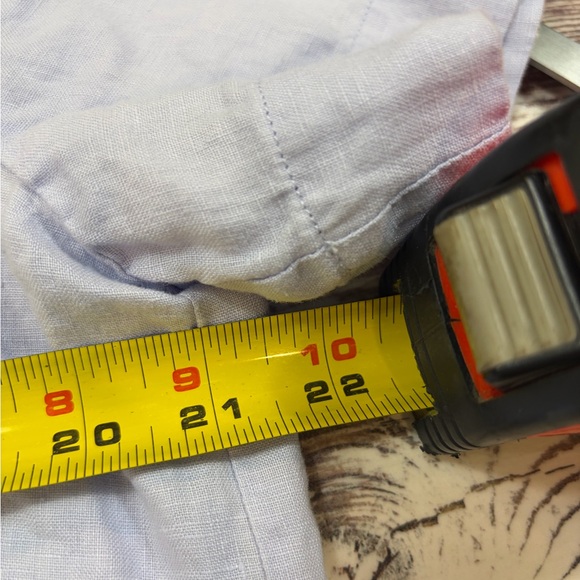Quince 100% European Linen Short Sleeve Shirt Light Blue Size Med Cool Light - Picture 7 of 8
